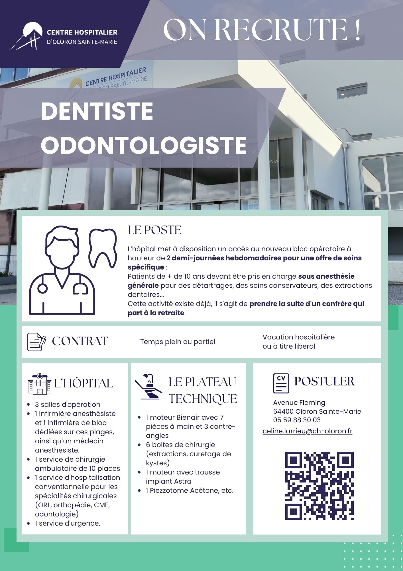 Offre d'emploi dentiste hopital oloron sainte marie